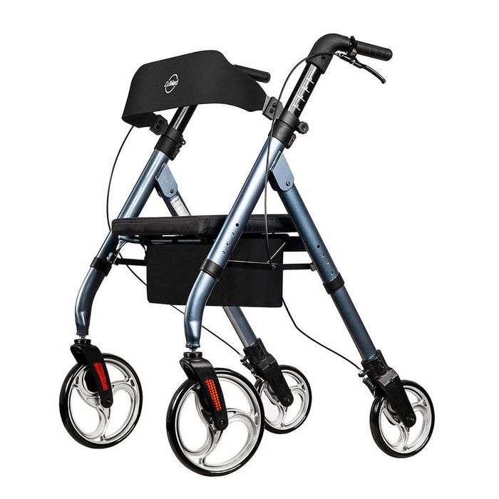 Tall & Strong Heavy-Duty Rollator Walker, Bariatric Mobility Aid - Midnight