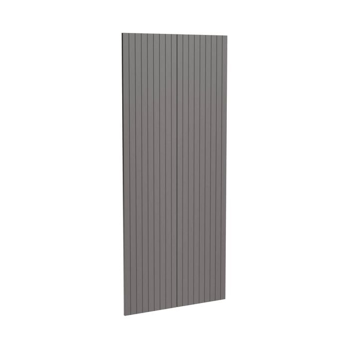 Kaboodle 900mm Smoked Grey V-Groove Pantry Doors - 2 Pack