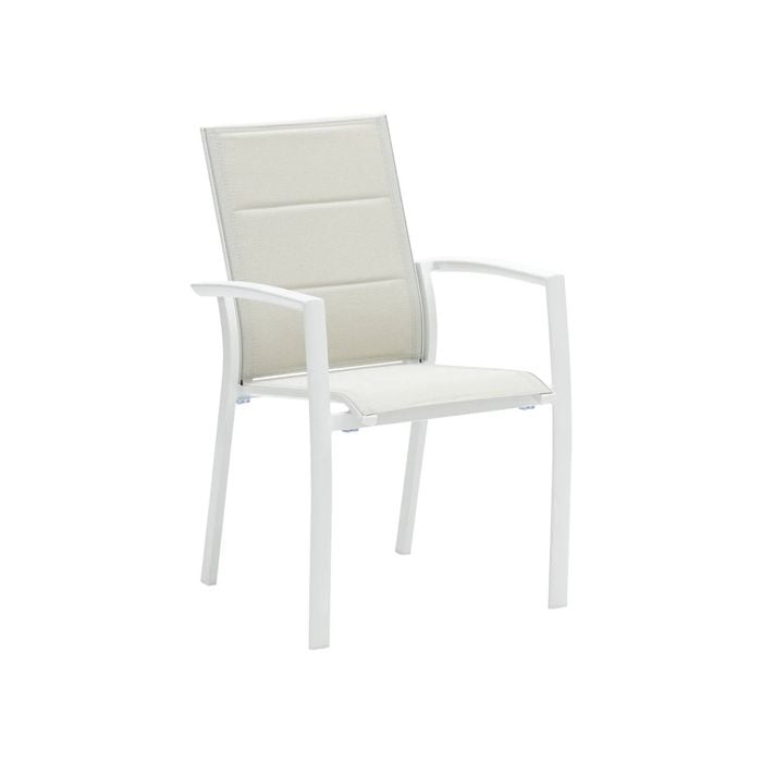 FurnitureOkay Marina Aluminium Outdoor Dining Chair - White