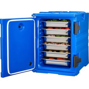 Vevor 90l Insulated Food Pan Carrier Silver For Catering With Double Buckles Handles For Restaurant