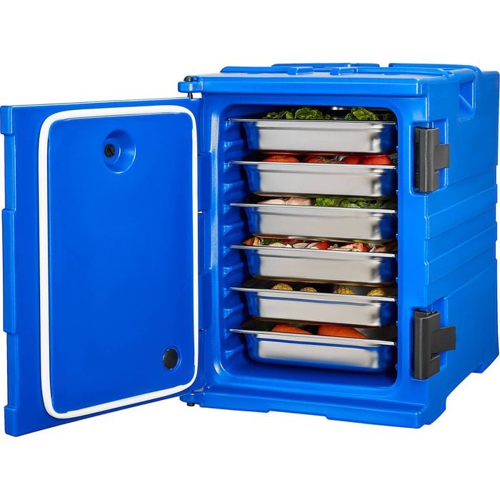 Vevor 90l Insulated Food Pan Carrier Silver For Catering With Double Buckles Handles For Restaurant