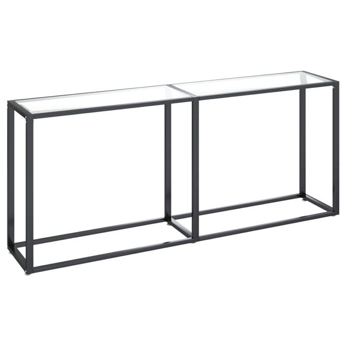 vidaXL Console Table Transparent Tempered Glass Hallway Side Table Furniture