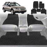 6D Diamond Car Floor Mats for Subaru Outback 2015-2021-Full Set-Black-Outback GT