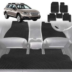 6D Diamond Car Floor Mats for Subaru Outback 2015-2021-Full Set-Black-Outback GT