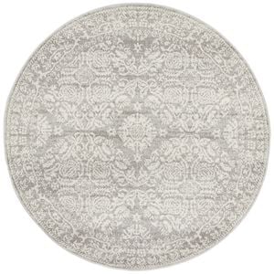The Rug Connection Ama 358 Silver 150x150cm - Small Round Transitional Pet Friendly Indoor Rug