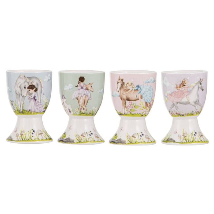 4pc Ashdene My Unicorn Boiled Egg Serving Cup Stand Holder 4.8x7cm