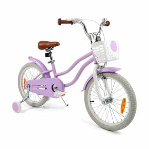 Costway 46cm Balance Bike Kid Ride On Bicycle W/training Wheels Purple
