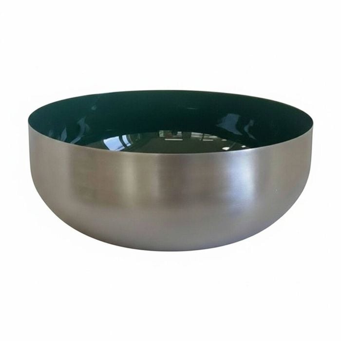 SS Collective Silver/Dark Green Enamelled Salad/Serving High Bowl 28cm