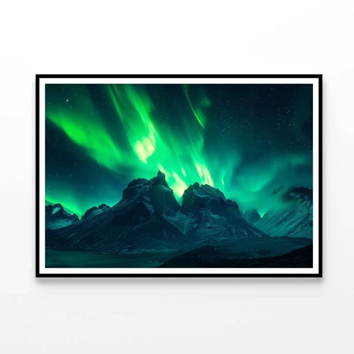 Green Lights over the Mountains  Print 100% Australian Made 90x60cm  (Poster)