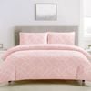 Artex Peach Trellis Geometric Pattern Printed Microfiber Polyester Quilt Cover Set Double