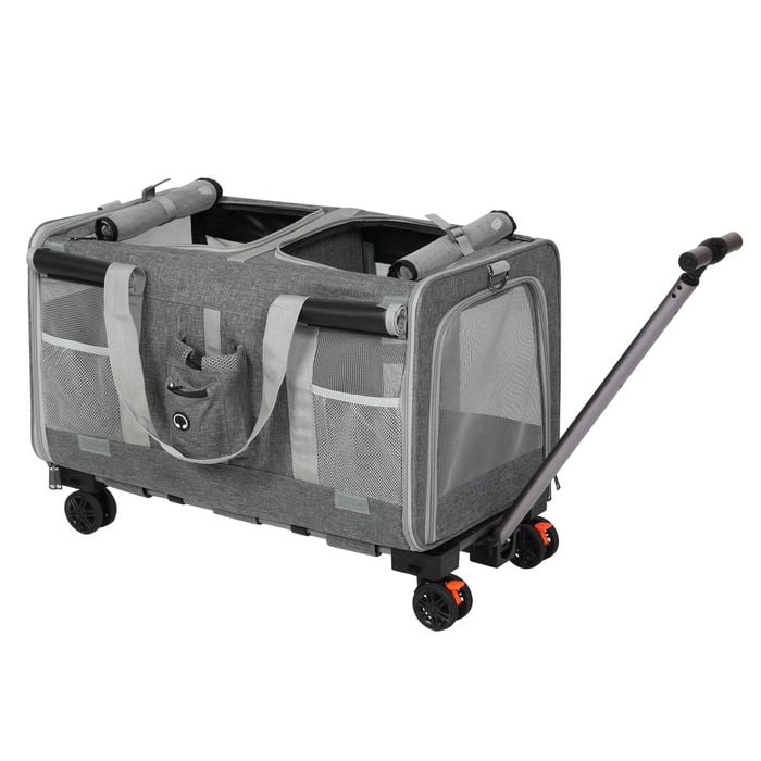PaWz 60x40x45cm Pet Carrier Bag Trolley Grey