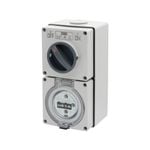 Deta 32A 500V Industrial 5 Pin Round Switched Outlet 