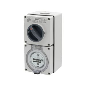 Deta 32A 500V Industrial 5 Pin Round Switched Outlet 