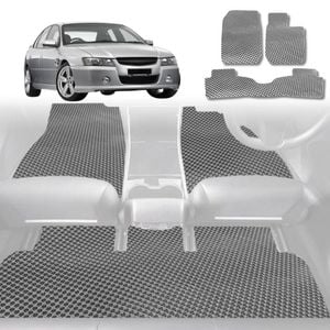 6D Diamond Car Floor Mats for Holden Commodore 1997-2006-Full Set-Grey-Outback GT