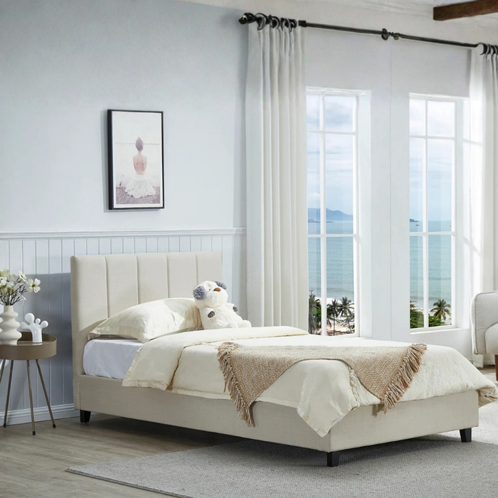 Big Lot Beige Amelia Bed Frame - Beige, King Single