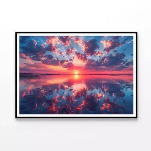 Sunset Reflecting On Lake  Print 100% Australian Made 120x90cm  (Poster)