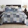 Quilted Queen/King Size Cotton Coverlet Bedspread Set Black Forest