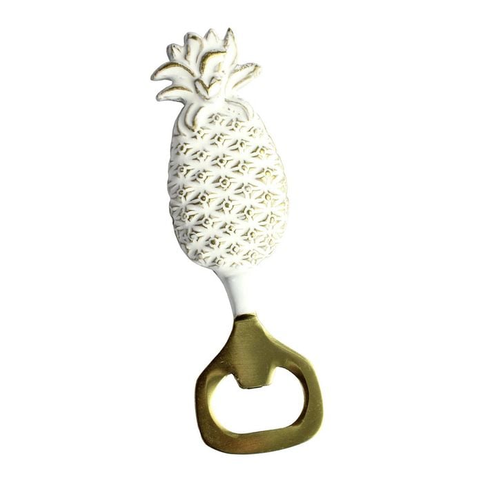 LVD Brass Pineapple White/brass 13cm Manual Bottle Opener - White