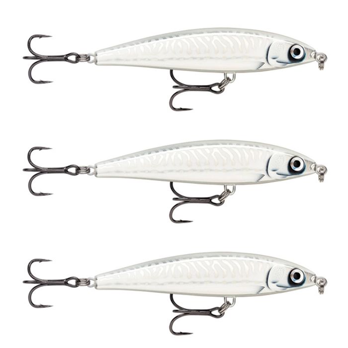 3x Rapala 10cm X Rap Magnum Prey Lipless Hard Body Fish Lures - HD Ghost