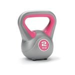York 2KG Vinyl Kettlebell Pink Single