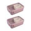 2pk Melii 3 Compartment Bento Lunch Box W/ Removable Insert Pink Ivory 1.25l