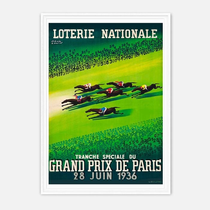 Galrie Vintage Horse Racing Art Print by Paul Colin Grand Prix de Paris 1936, White Frame, A2 42 x 60cm (16 x 24inch)