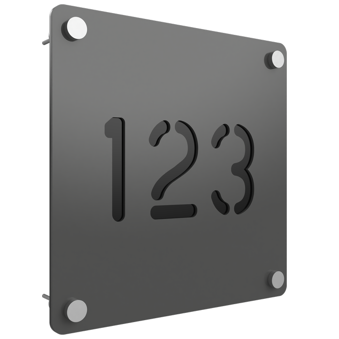 ProtectorAl 280 x 280mm Woodland Grey Aluminium Cut Through Custom House Sign