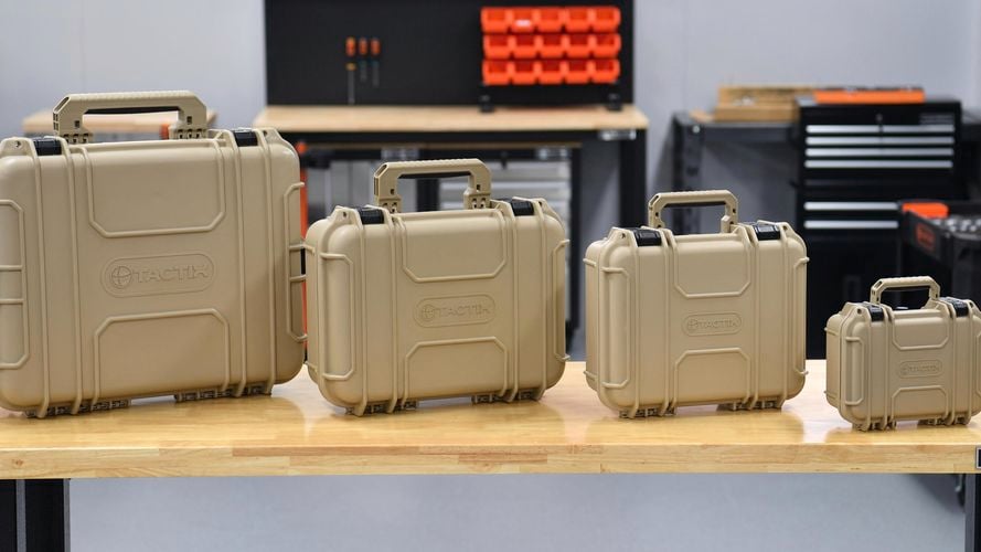 Current range of Tactix Tough cases. Comes in small, medium, large and extra large.