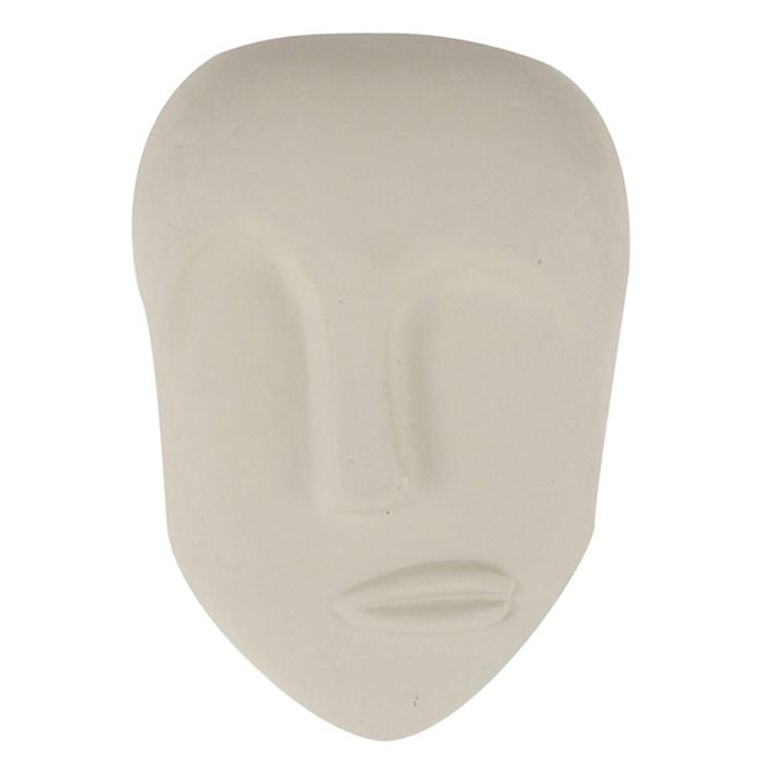 Maine & Crawford Troy Papier Mache 24cm Mask Wall Sculpture - Cream