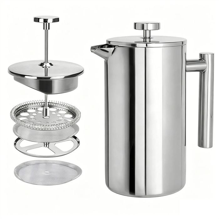 Catzon 350ml French Press Coffee Maker Steel Tea Pot Plunger Mesh Filter