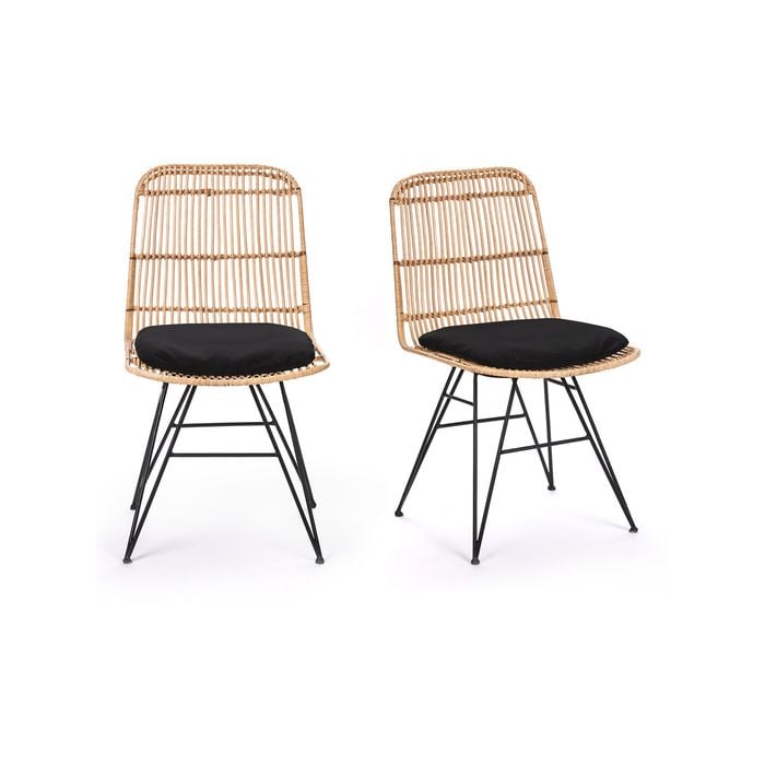 Breeze Gili Natural Rattan Dining Chairs Set of 2