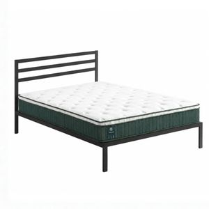 Zinus Single Metal Bed Frame & Pocket Spring Mattress Set, Green Premium Euro Top