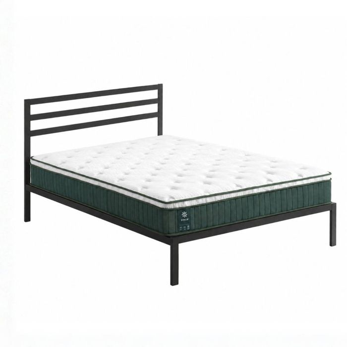 Zinus Single Metal Bed Frame & Pocket Spring Mattress Set, Green Premium Euro Top