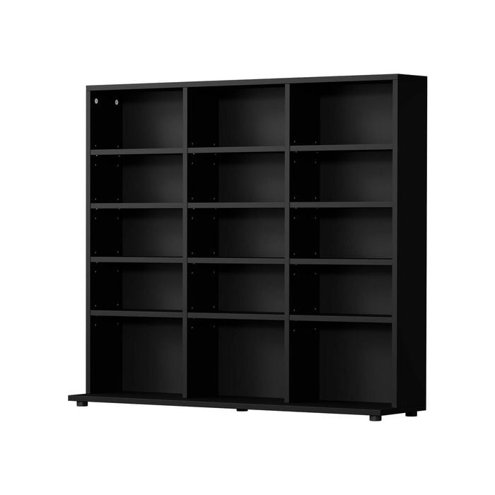 Oikiture Bookshelf Display Shelf Unit Bookcase CD Media Storage Rack Black