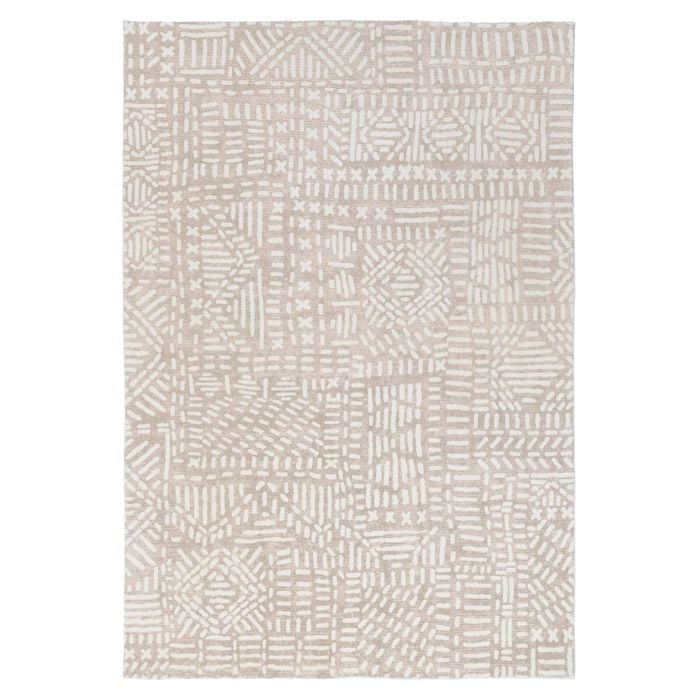 Loopsie-400cm X 300cm-kati Brown And Ivory Tribal Washable Rug