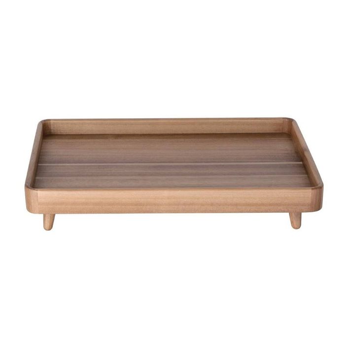 Olympia Standing Serving Tray Acacia Wood 1/1gn Gastronorm Buffet Food Display Catering Storage