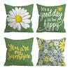 Catzon 4 Pcs Linen Throw Pillow Covers Watercolor Flower for Bed Sofa Decor 50X50cm