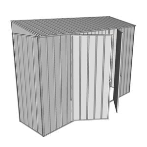 Build-a-Shed 3.0 x 0.8 x 2.0m Double Hinge Door Narrow Shed - Zinc