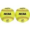 2PK Rawlings 11" NCAA Soft Poly-Core Recreational Fastpitch Softball Yellow