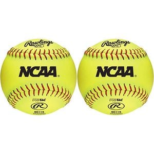 2PK Rawlings 11" NCAA Soft Poly-Core Recreational Fastpitch Softball Yellow