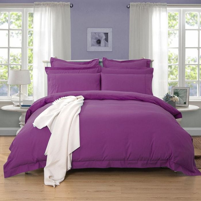 Fabric Fantastic 1000tc Tailored Super King Size Purple Quilt/doona/duvet Cover Set