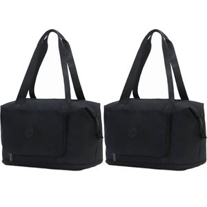 2x Tosca Lightweight Foldable & Expandable Flight Cabin Travel Tote Bag Black