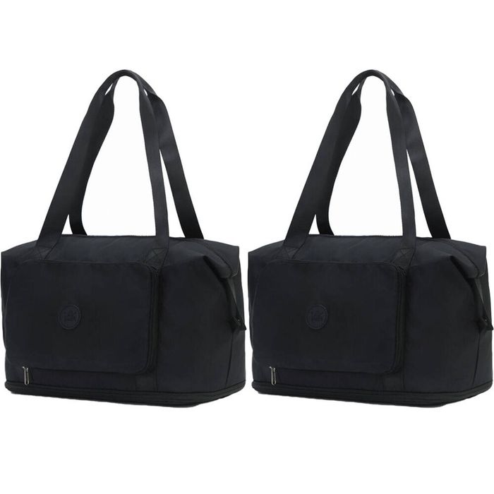 2x Tosca Lightweight Foldable & Expandable Flight Cabin Travel Tote Bag Black