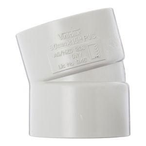 Marley Vinidex 50mm x 15º White PVC F/F Plain Bend