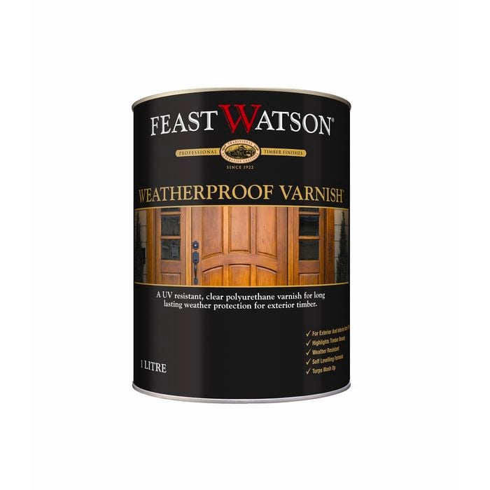 Feast Watson 1L Clear Gloss Timber Weatherproof Varnish
