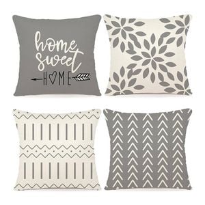 Catzon 4 Pcs Modern Throw Pillow Covers Geometric Flower Pattern for Couch