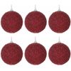 Sherwood Sugar-coat effect Christmas Baubles Burgundy Pack of 6