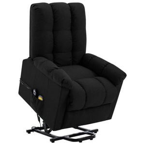 vidaXL Lift Chair Massage Chair Lift Recliner Chair Armchair Black Fabric