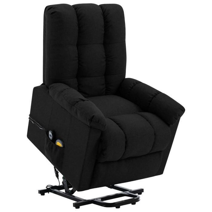 vidaXL Lift Chair Massage Chair Lift Recliner Chair Armchair Black Fabric