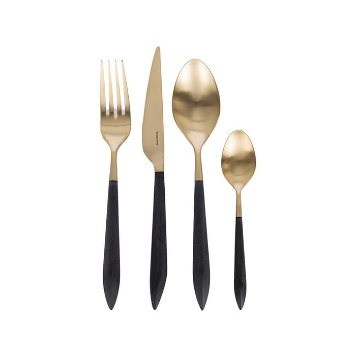 Bugatti Ares 24K Gold Plated 24-Piece Cutlery Set - Black/Gold